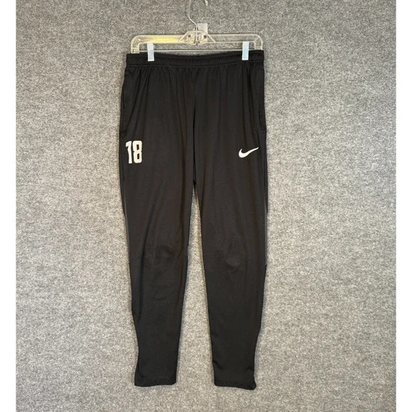 Nike Pants Mens Large Black Tapered Slim Fit Sweatpants Swoosh Skinny Athleisure