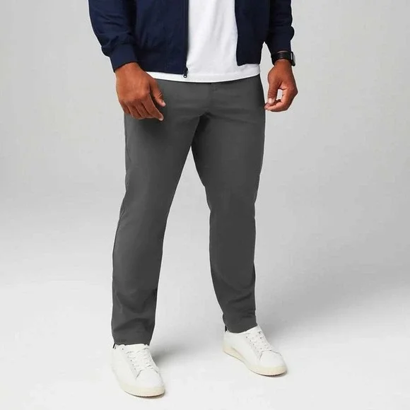 Fabletics‎ Mens The Only Pant Onyx Gray Tapered Performance Trousers 35x28.5