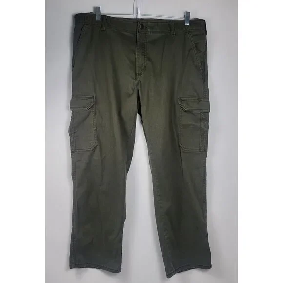 LEE Extreme Comfort MVP Pants Mens 40x29 Green‎ Stretch Relaxed Fit Work Chino