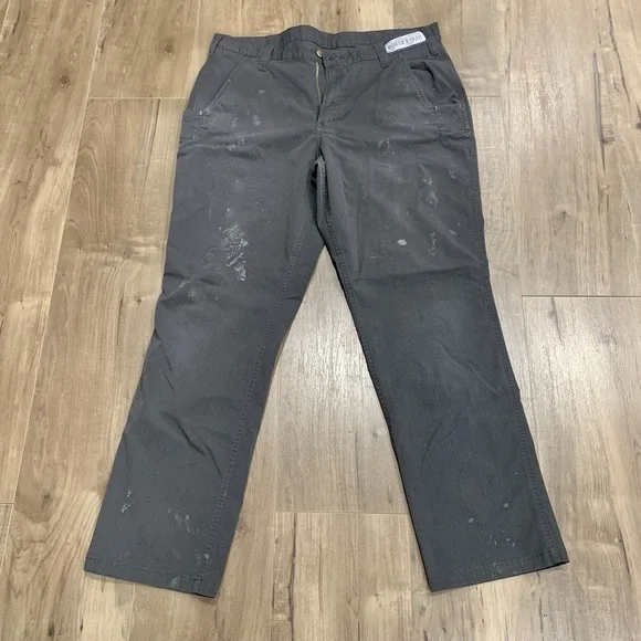 Carhartt Men's Carpenter 74533-33 Pants‎ 36X32 Grey Ripstop Relaxed Fit Workwear