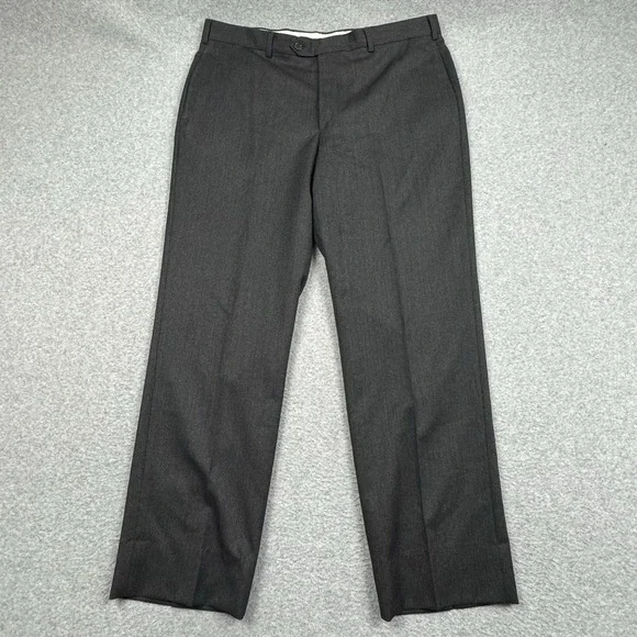 Brooks Brothers 346 Wool Pants Mens 38x30 Dress Gray Flat Front Preppy Business