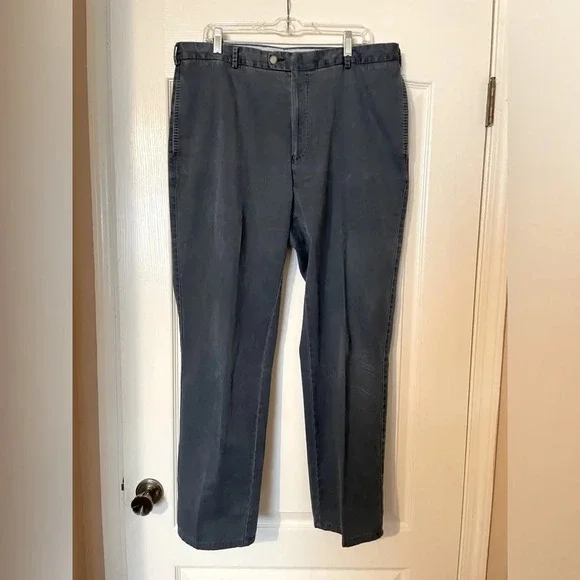 Peter Millar Crown Cotton Chino Vintage Gray Blue Canvas Size 38 Khakis Preppy