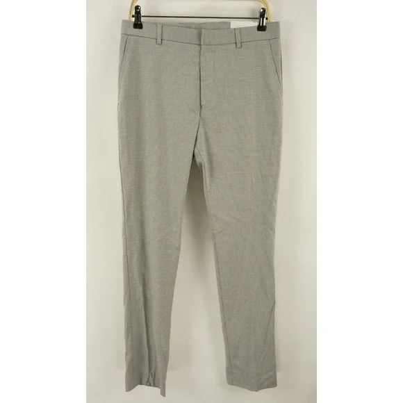 New $95 Tommy Hilfiger Men's 30 x‎ 32 Gray Houndstooth Performance Dress Pants