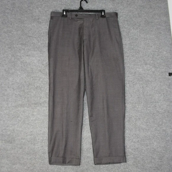 Ralph Lauren Reserve Dress‎ Pants Mens 33R Gray Wool Flat Front Cuffed RN90735