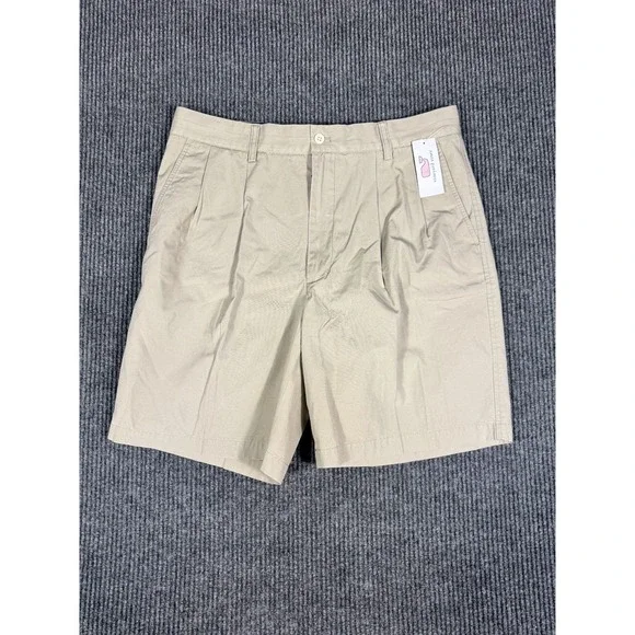 Vineyard Vines Chino Links Shorts Mens Size 36 Khaki Pleated 9