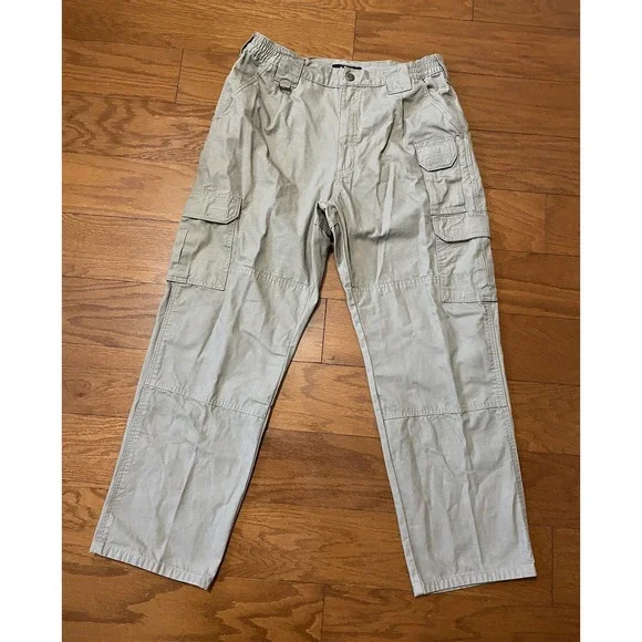 511 Tactical Pants Tactile Pro Men's 34x30‎ Cargo Stone Khaki Rip Stop Utility