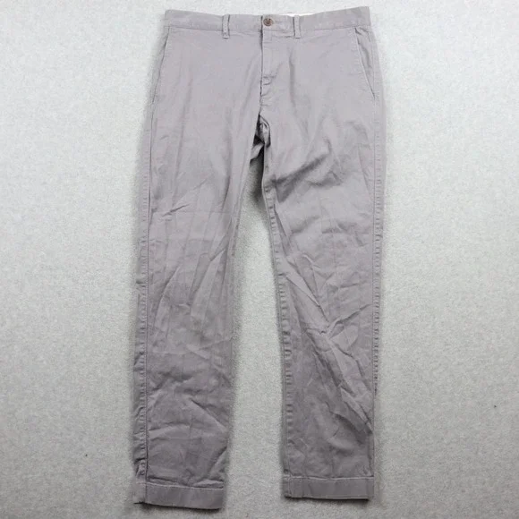 J Crew Pants Mens 32x30 Flex Slim Chino Business Casual Stretch Flat Front Gray‎