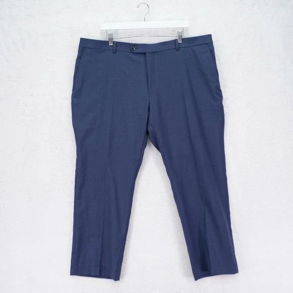 Tommy Hilfiger Wool Blend Dress Pants 42 / 28 Blue‎ Woven Mid Rise Flat Front