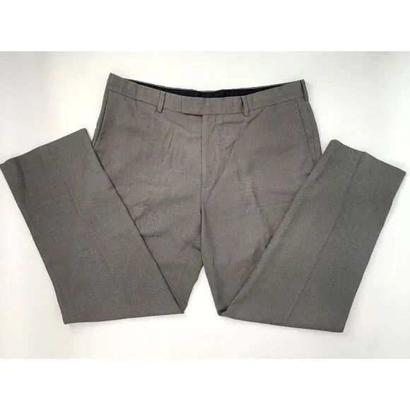 Perry Ellis Modern‎ Fit Brown Geometric Flat Front Men's Pants Size W38 L30