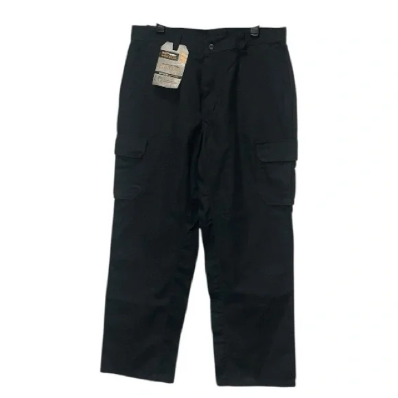 Men's Wrangler Workwear Pants 36x32 Black Cargo Relaxed Fit NWT