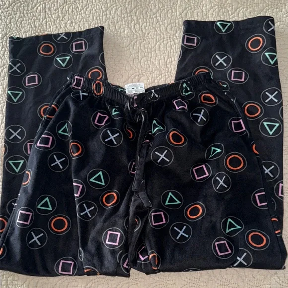 Black Pajama‎ Pants with Colorful Symbols