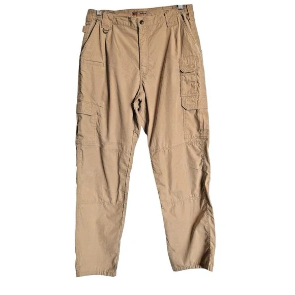 5.11 Tactical‎ Mens Khaki Tan Ripstop Cargo Pants Multi-Pocket Workwear 34x32