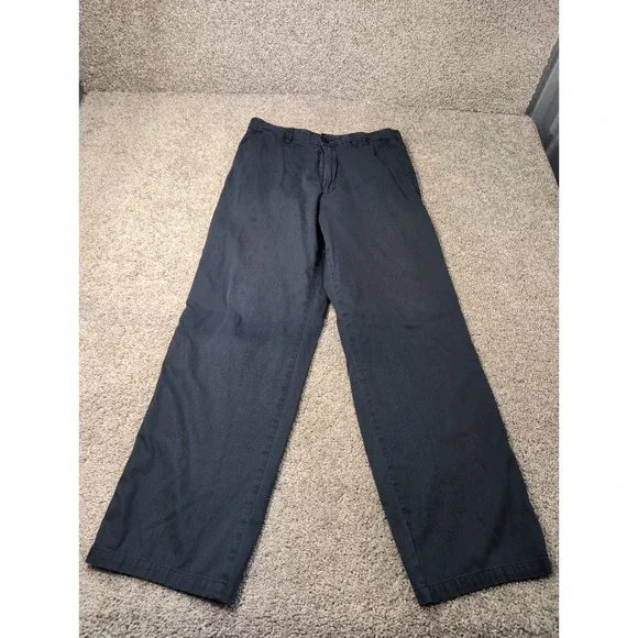 Zegna Sport Mens Dark Gray Cotton Flat Front Casual Dress Pants Italy 33x33‎
