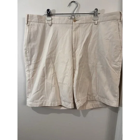 Peter Millar 100% Pima Cotton Classic Fit 9 Inch Chino Shorts Beige Mens Size 42