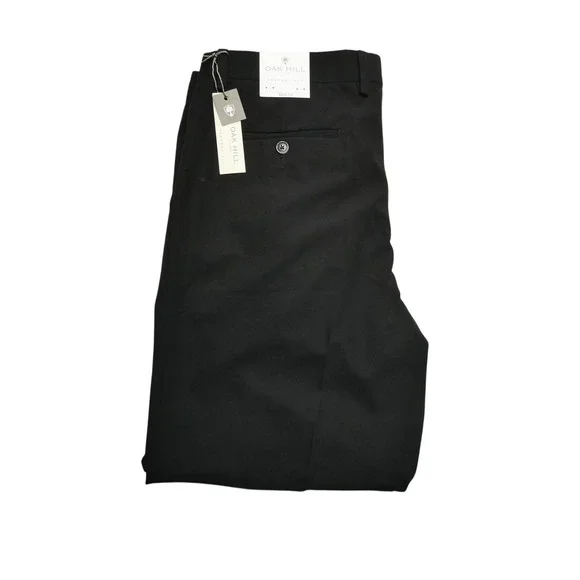 Oak Hill Pants Mens 40x32 Black Perfect Fit Pleated‎ Stretch Slacks Big Tall