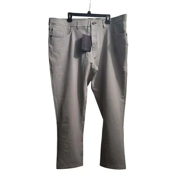 Public Rec Mens Gray 44/32 Athletic Fit Dress Pants Trousers with Logo‎ Detail