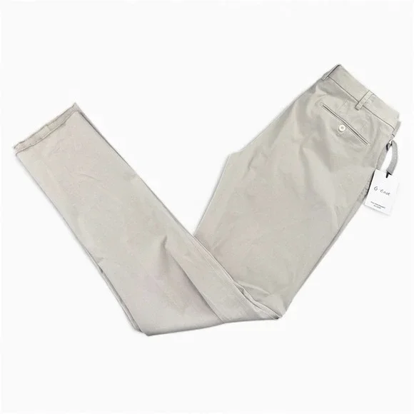 6 East Unhemmed Dress Pants Men Sz 36 Slim Fit Supima Sateen Performance Trouser