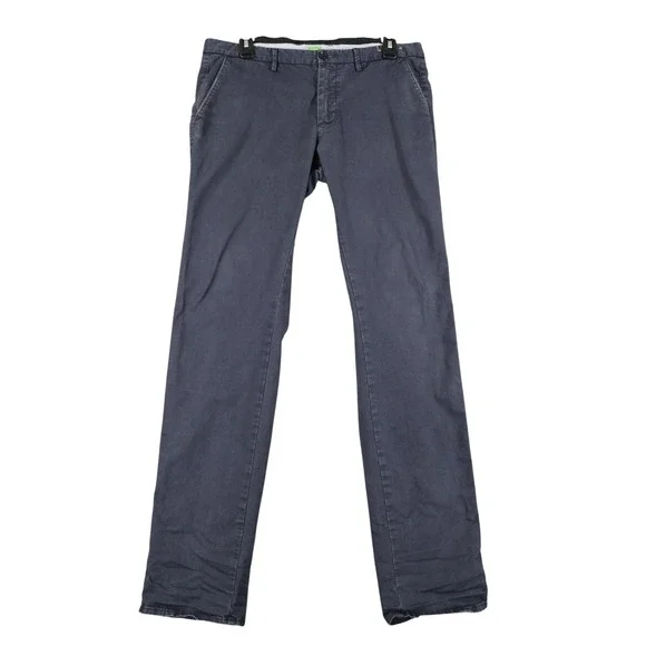 Hugo Boss Chino Pants Men 32x32 Slim Fit Comfort Stretch Navy Blue Office Casual