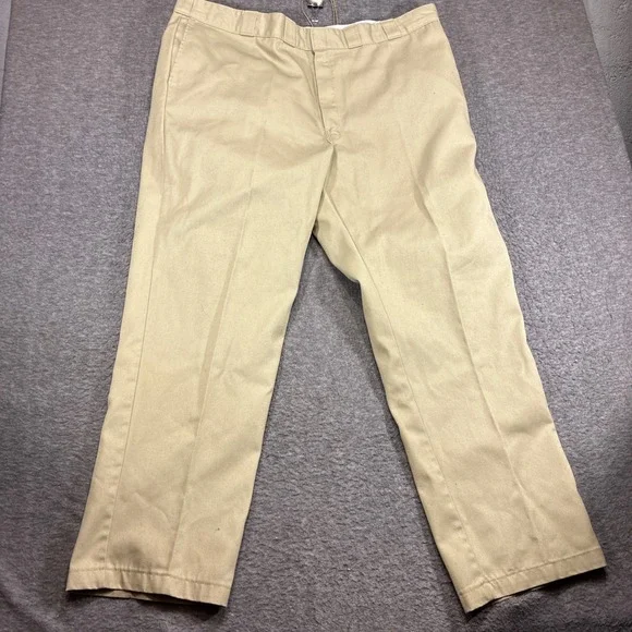 Dickies 874 Original Fit Work Pants Mens 46x32 Khaki Tan Straight Leg Workwear