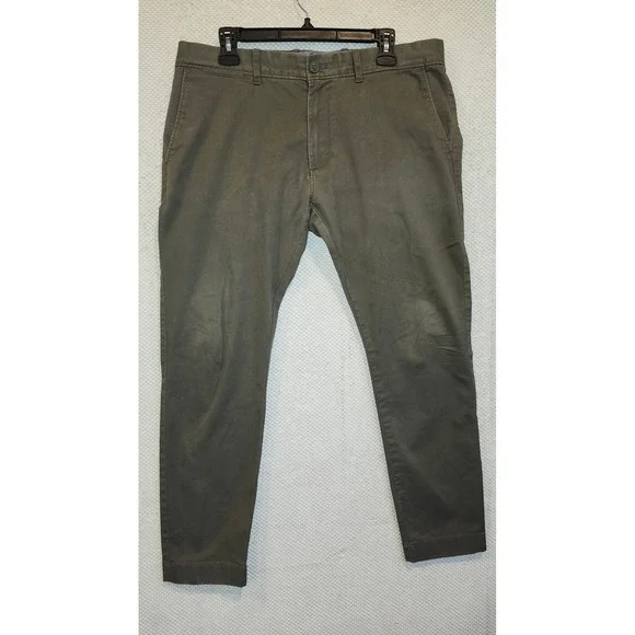 J.Crew 484 Slim Fit Stretch Chino Pants Olive Green Mens 34x28 AB613‎