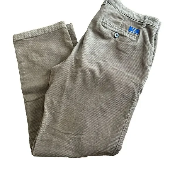 Izod‎ Corduroy Pants Mens 34x30 Brown Straight Leg Stretch Cotton Casual