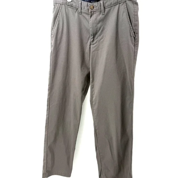 Nautica Men's Flex Classic Fit Pants Wrinkle‎ Resistant Chino 33x32 Olive