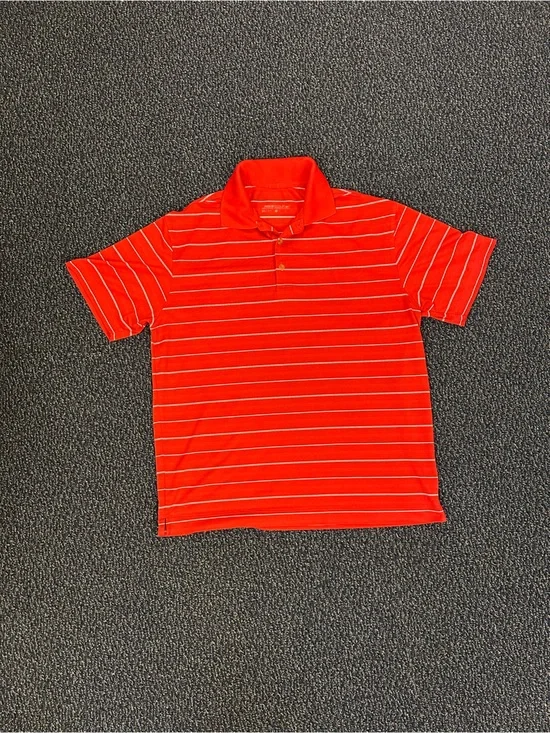 Nike Red Polo with Thin White Stripes Size Medium