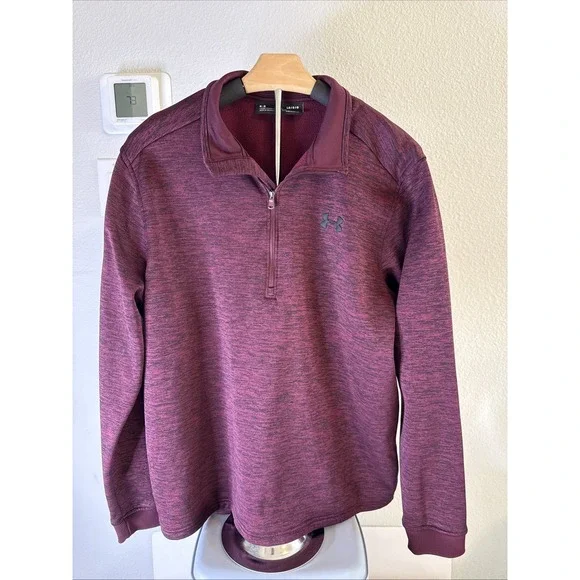 Under Armour Men's Quarter Zip Performance‎ Loose Coldgear Purple Size L