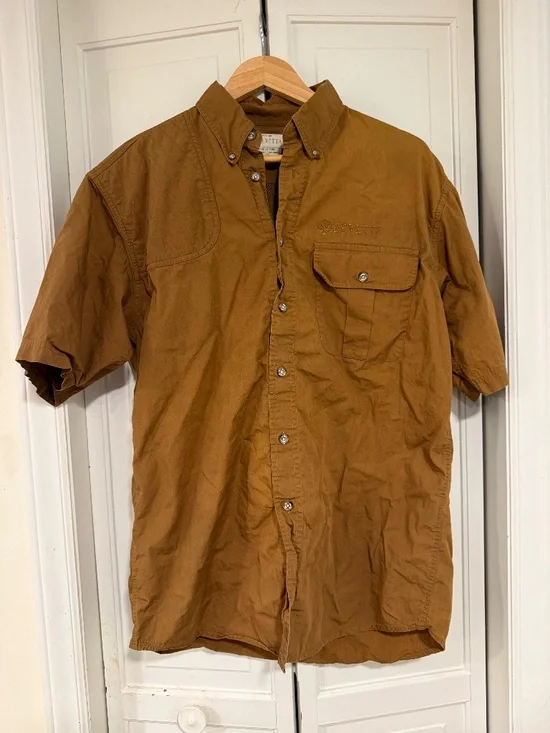 Beretta Men’s Medium Brown Shooting Hunting Shirt Short Sleeve