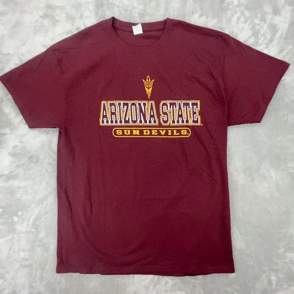 Hanes Arizona State Sun Devils T‎ Shirt Mens Large Maroon ASU NCAA Graphic Tee