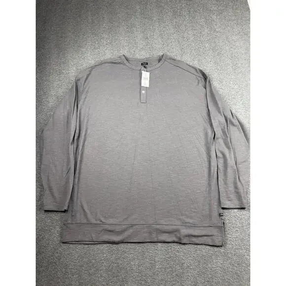 Good Man Men's Long‎ Sleeve Henley Shirt XXL Magnet Gray