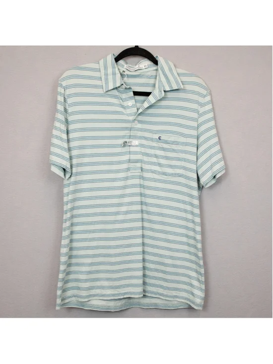 Criquet light blue stripe slim fit polo shirt-M