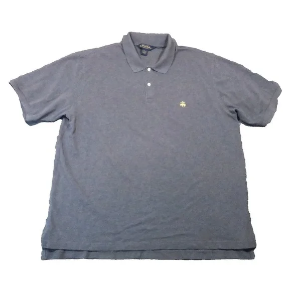 Brooks Brothers Performance Knit Polo Shirt Mens 2XL Gray Business Casual Golf