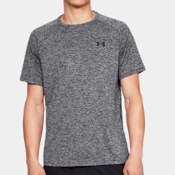 Under Armour Mens Tech Tee Short Sleeve Charcoal Gray Heather Loose‎ Fit Large