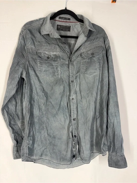 Tranquility by‎ Colorado Clothing Gray Slim Fit Button-Up Shirt