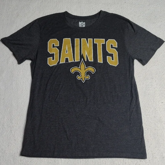 New Orleans Saints T-Shirt Size Medium Gray‎ Gold Official NFL Team Aparrel 2016