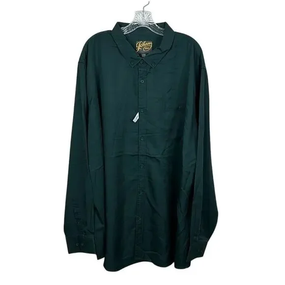 Johnny Bigg Men’s 4XL Big & Tall Lincoln Lyocell Button Down Shirt Pine Green