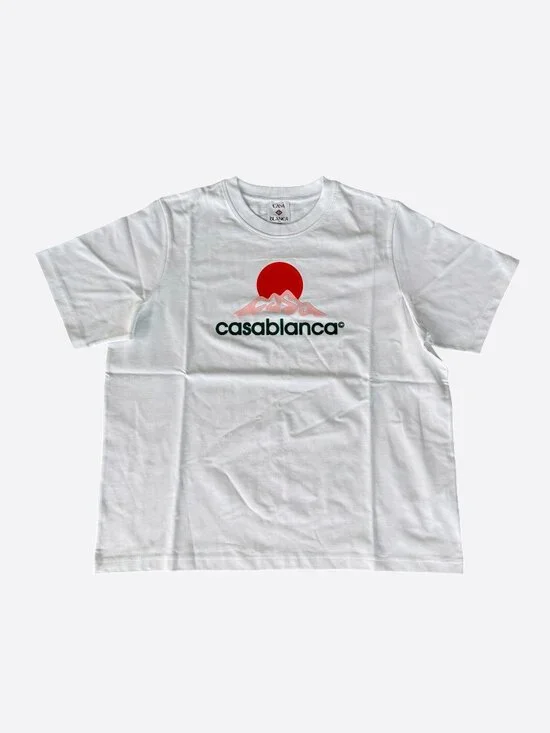 Casablanca White & Red Montagne Mountain Logo T-Shirt