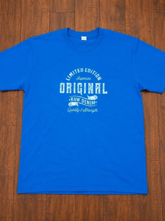 Amazon Royal Blue 'Original Raw Denim' Graphic Tee