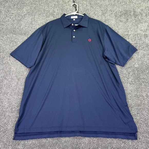 Peter Millar Summer Comfort Polo Shirt Mens 2XL Blue Golf Performance Stretch