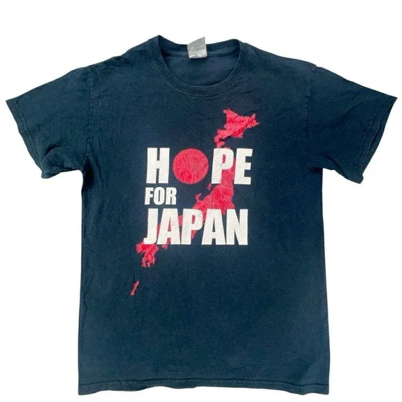 Hope For Japan T-Shirt‎ Gildan Softstyle Charity Tee Graphic Print Small