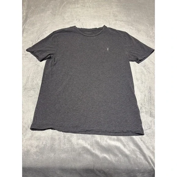 AllSaints Shirt Mens Medium Reg Fit Gray Brace Tonic Crew Tee Shirt