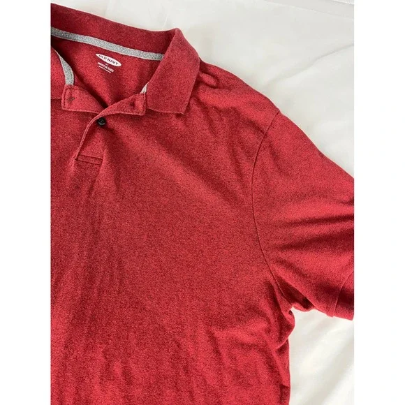 Old Navy Mens XL Polo Shirt Red Heather‎ Short Sleeve Built-In Flex Casual