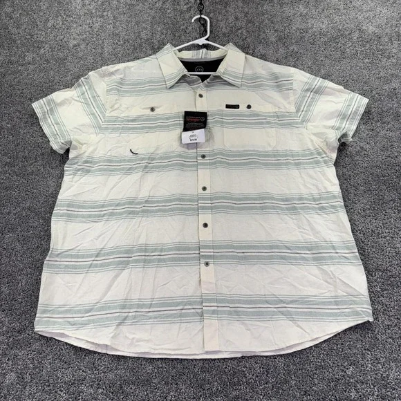 Wrangler Shirt Mens 3X Striped Short Sleeve Button ATG Breeze Outdoor