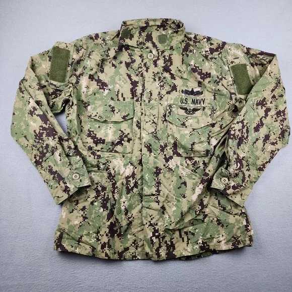 US Navy Blouse Medium Reg Working Uniform Type III NWU Green Camo Top Golden Mfg