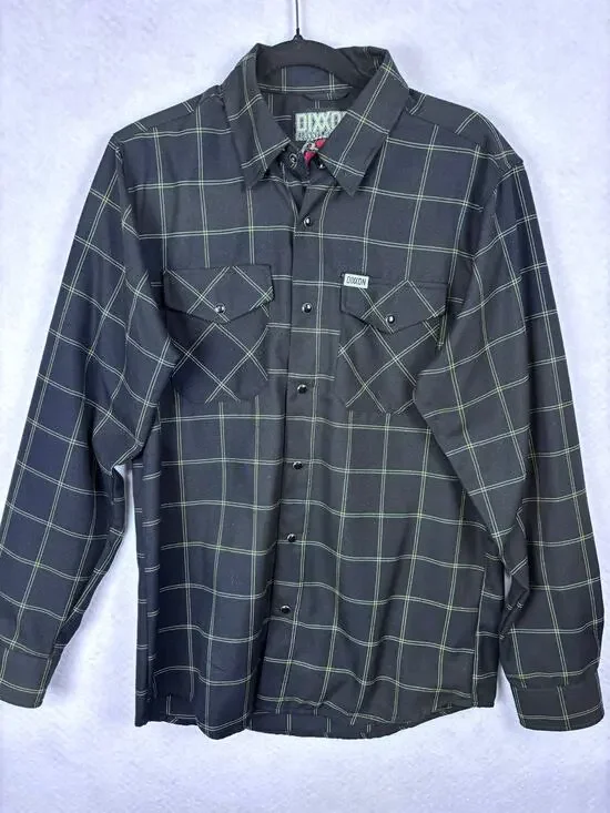 NWOT Dixxon Flannel Company Stay Men’s Small Gold Black Gold Pearl Snap Shirt