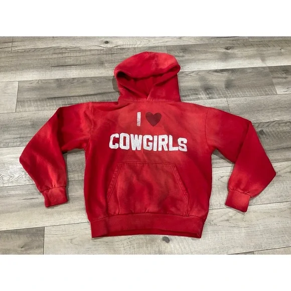 Morgan Wallen I love cowgirls official merch hoodie‎ sweater distressed medium