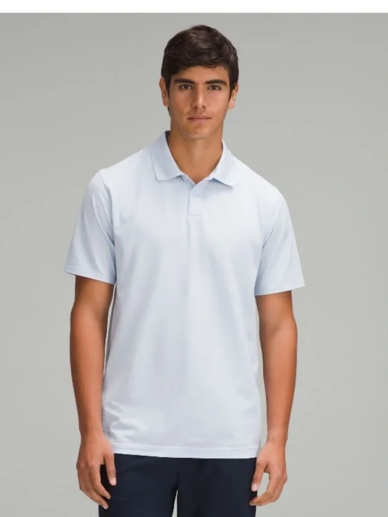 lululemon Pique Classic-Fit Short-Sleeve Polo Shirt - Size Small - Blue/Windmill