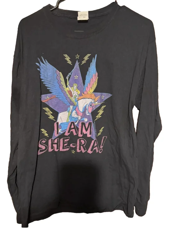 She-Ra Princess of Power Character L/S T-Shirt Men's Sz L Black