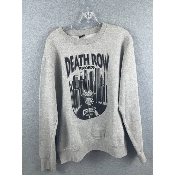 Crooks & Castles Death Row Sweatshirt Men's L Gray Long Sleeve Pullover‎ 90s Rap